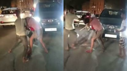 Two groups clashed in front of the police station in Faridpur