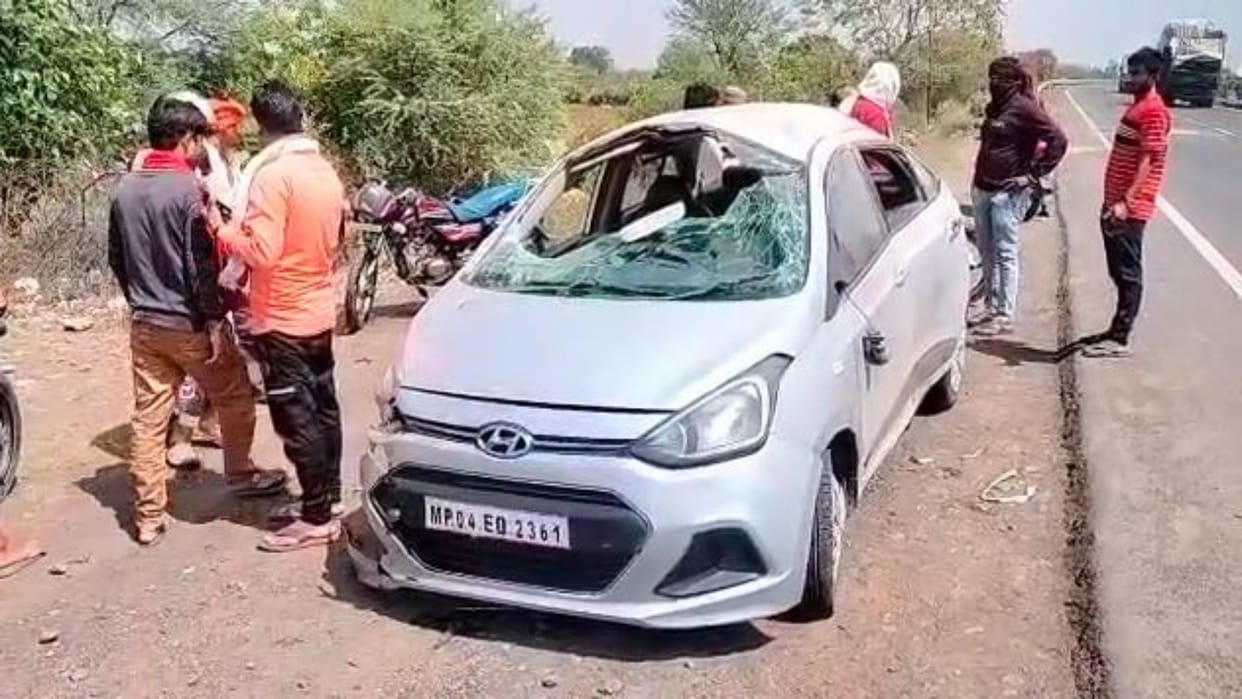 Sagar Road Accident Two Died in car and bike collision