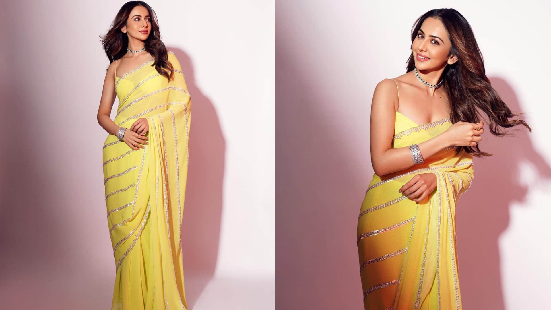 Basant Panchami 2024 trendy yellow color saree for pooja