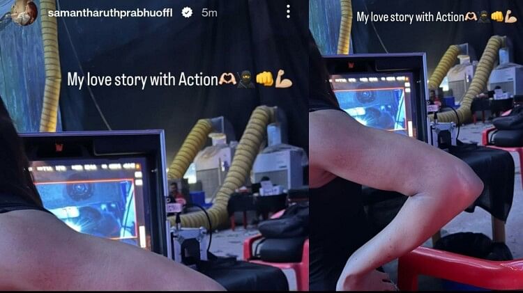 samantha ruth prabhu shares photo from set of citadel indicates her new love story with film action scenes