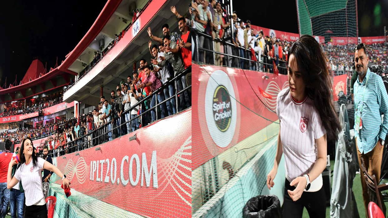 IPL: Actress Preity Zinta seen cheering for her team in Dharamshala, distributed T-shirts in the match
