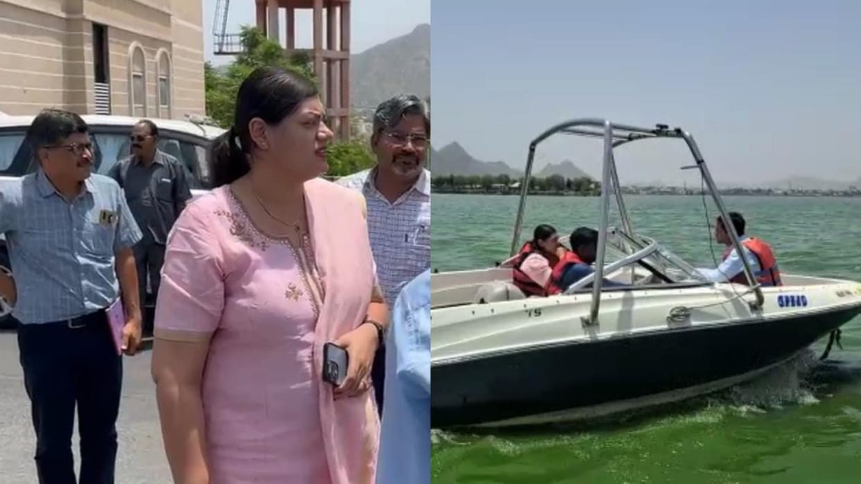 Ajmer DM Bharti Dixit asked to remove water hyacinth from Anasagar in five days