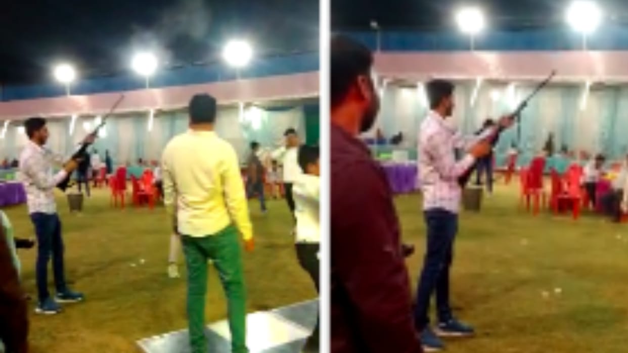 Harsh firing again in Chambal's wedding: the young man kept firing while dancing