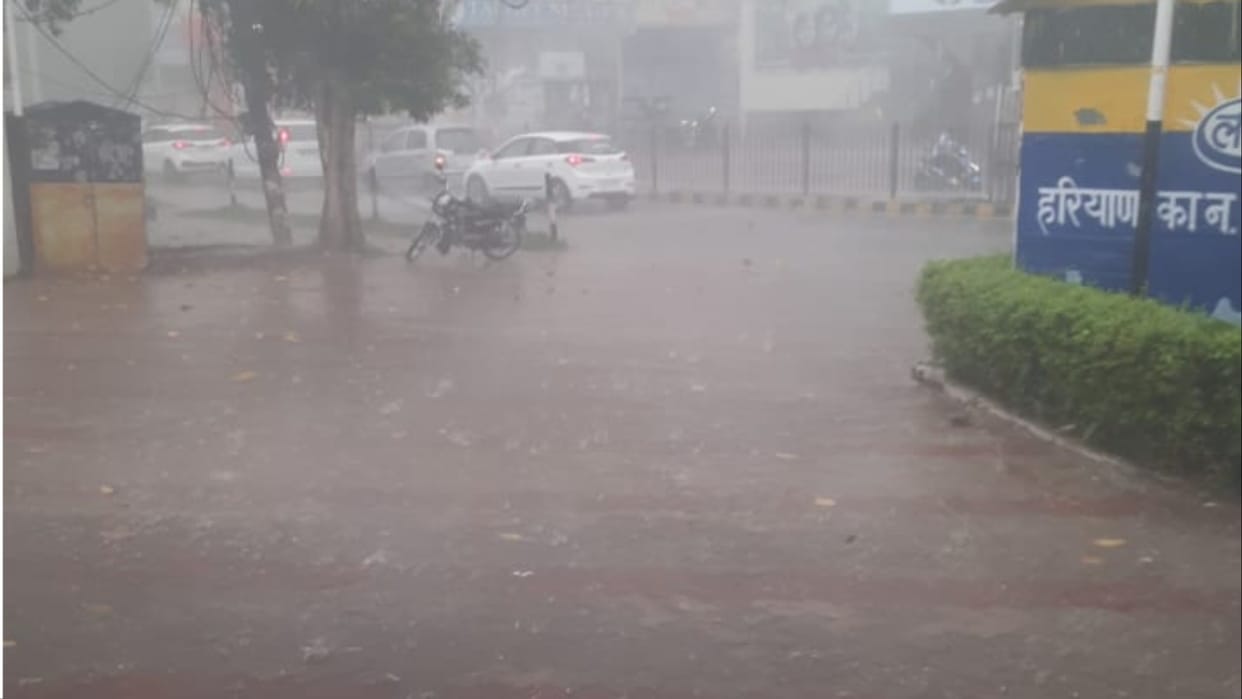 Hailstorm with heavy rain in Haryana, Meteorological Department issued yellow alert in some districts