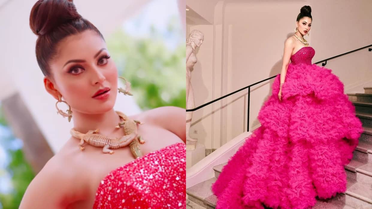 cannes film festival 2023 urvashi rautela trolled for wearing lizard neckpiece in event