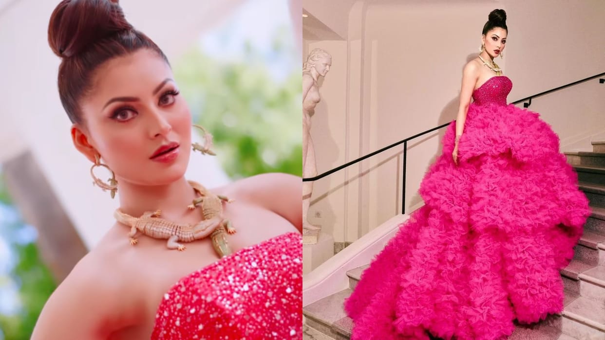 cannes film festival 2023 urvashi rautela trolled for wearing lizard neckpiece in event
