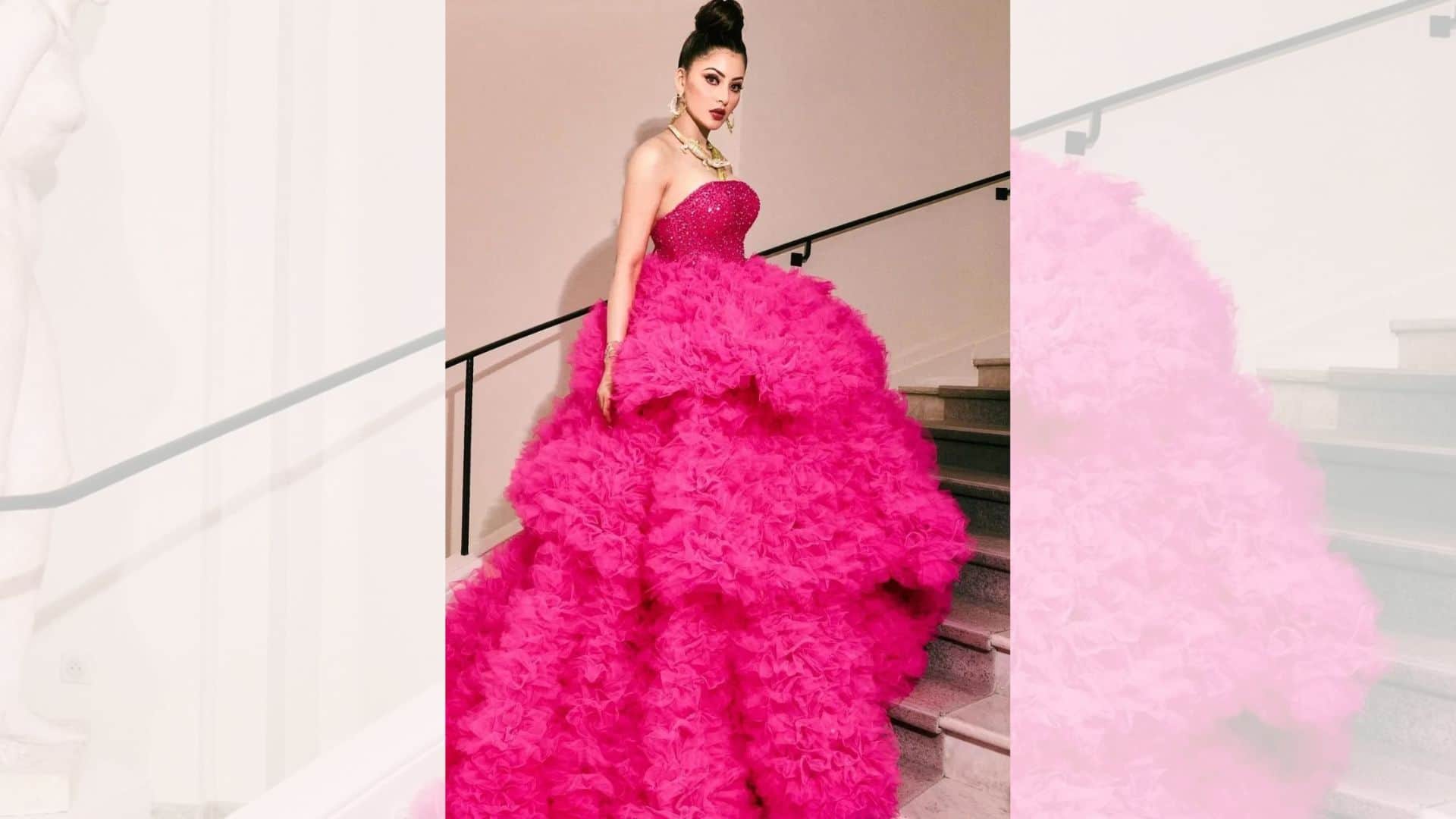 cannes film festival 2023 urvashi rautela trolled for wearing lizard neckpiece in event