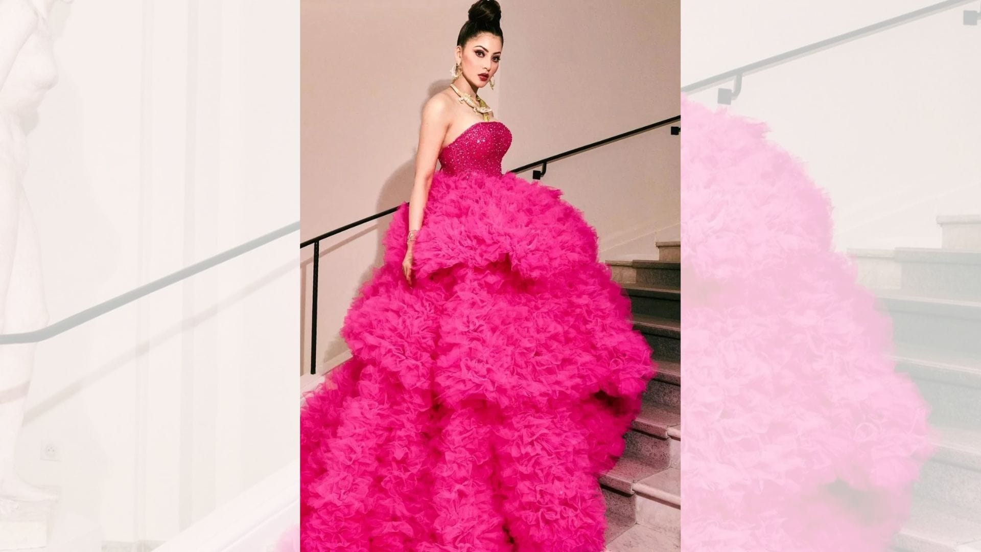 cannes film festival 2023 urvashi rautela trolled for wearing lizard neckpiece in event