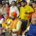 बिहार भाजपा के प्रदेश कार्यालय में मौजूद भाजपा के वरीय नेता।