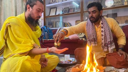 Anton Andreev from russia beacme Anantanand Nath after  Tantra Deeksha in varanasi