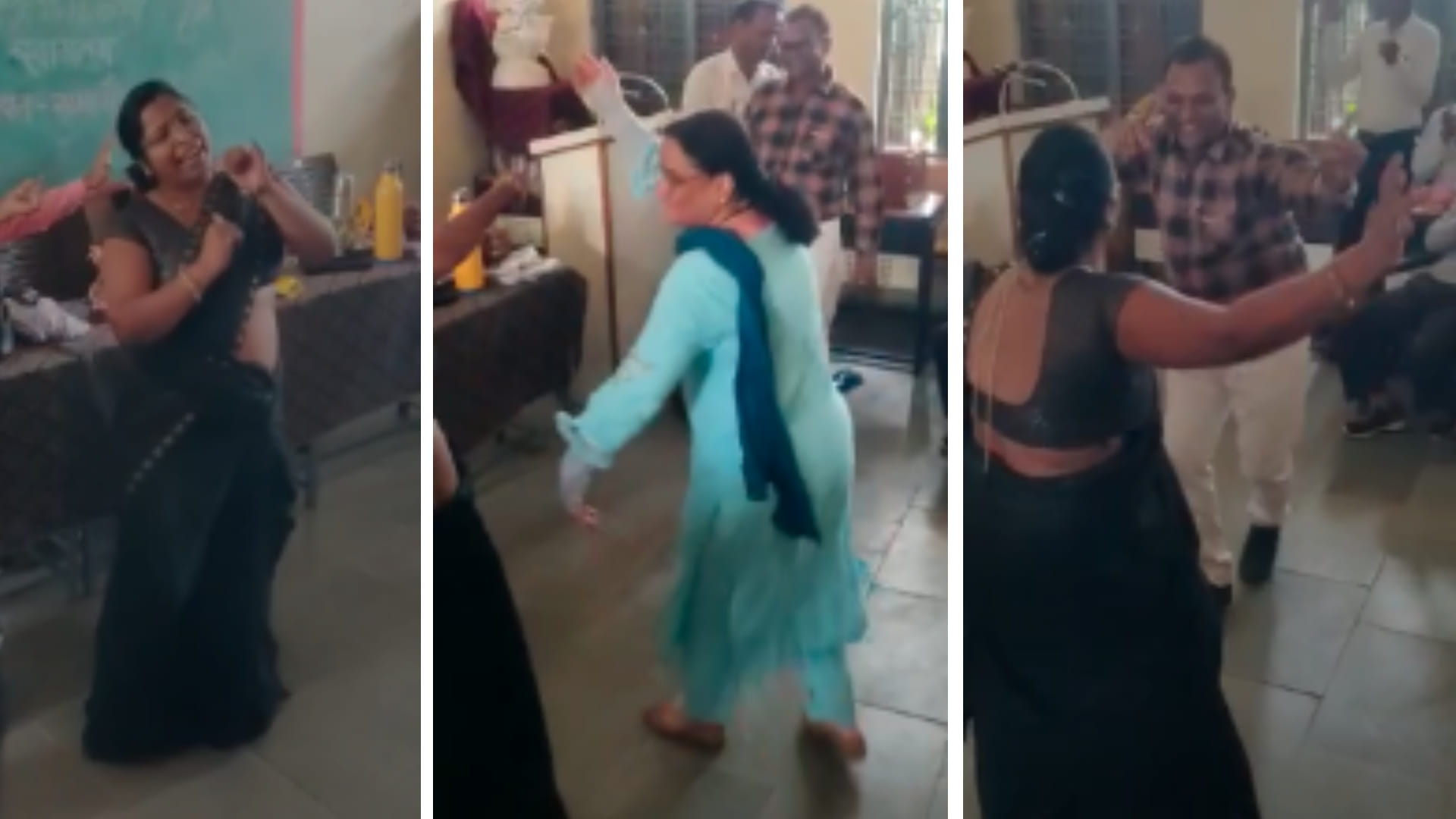 शिवपुरी में शिक्षकों की ट्रेनिंग के दौरान डांस करते शिक्षक।