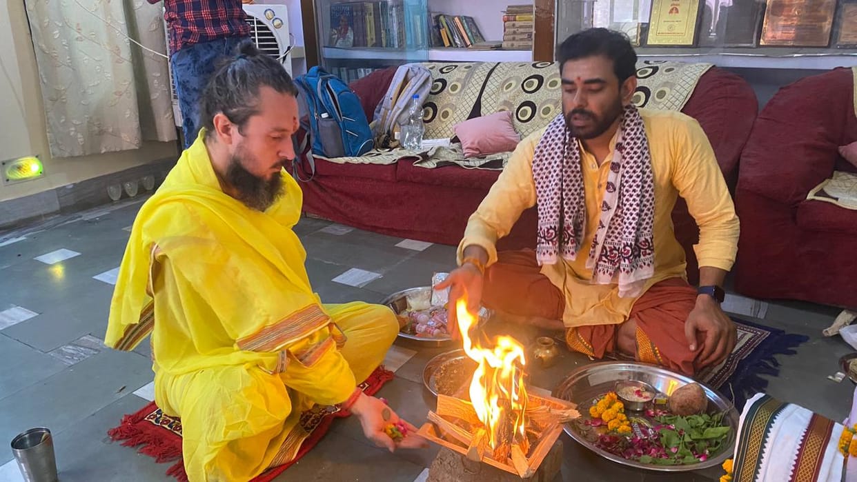 Anton Andreev from russia beacme Anantanand Nath after  Tantra Deeksha in varanasi