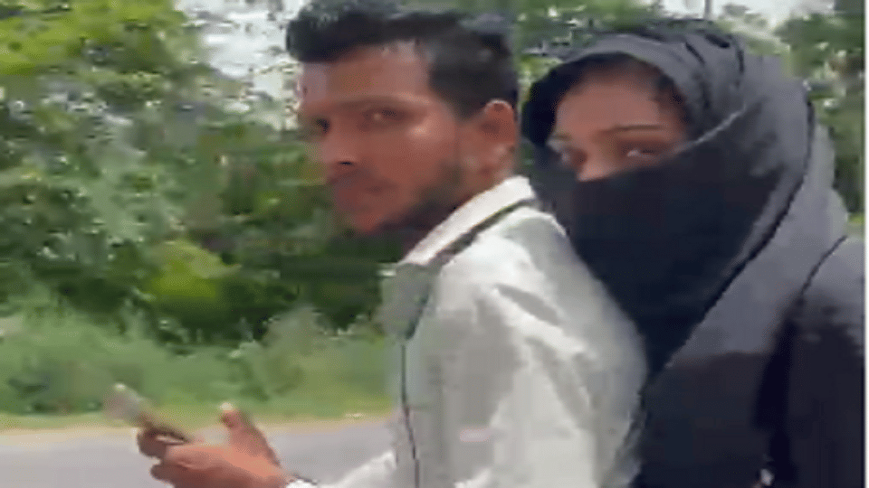 Viral video of Muslim girl getting hijab removed on moving bike in Amroha
