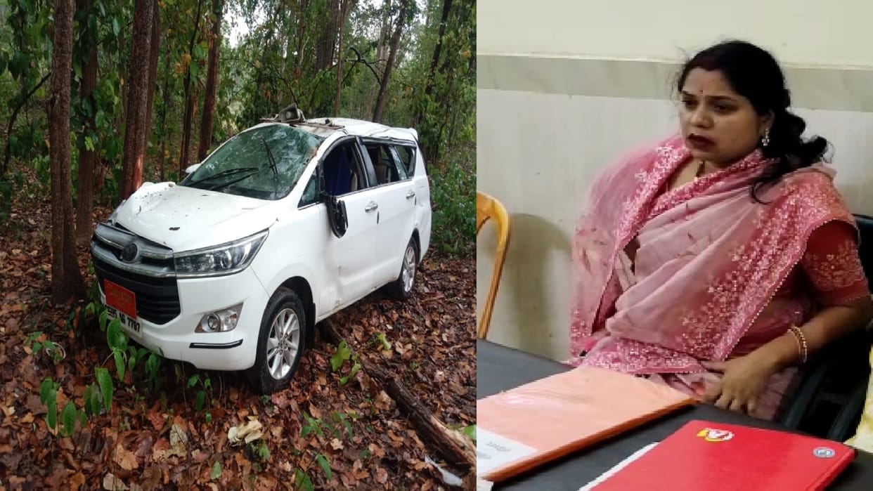 Dhamtari BJP MLA Ranjana Sahu's car Accident in gariyaband