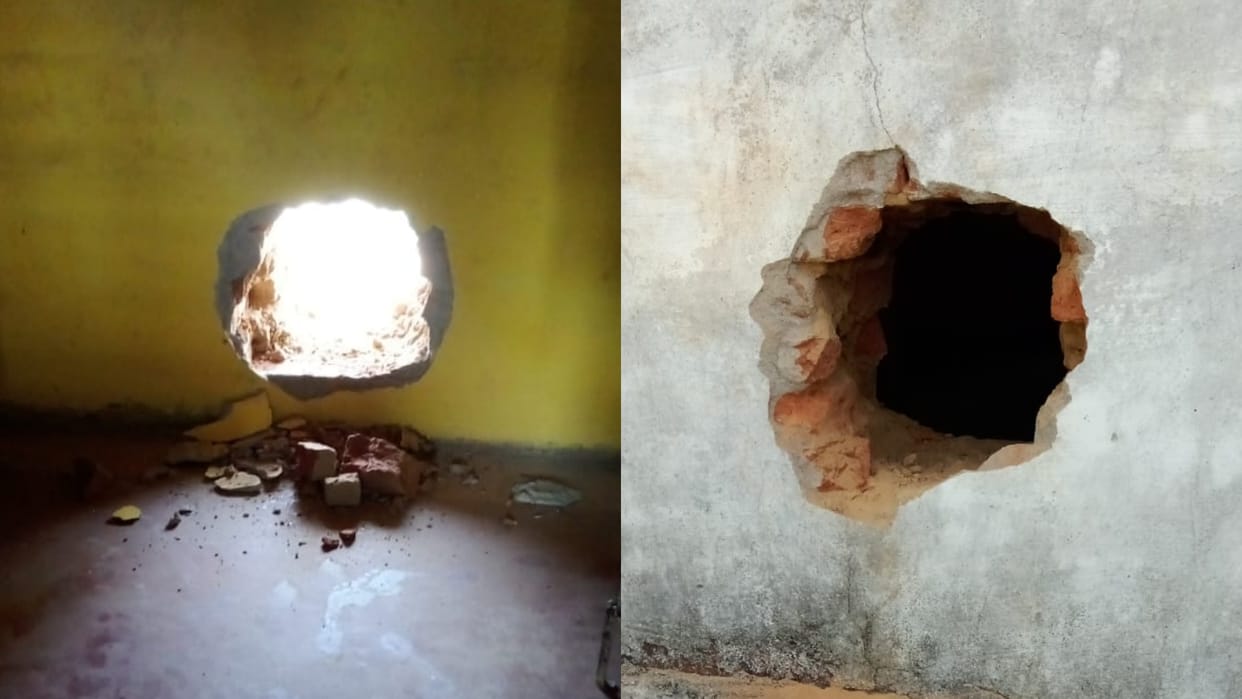 Damoh Crime Thieves stole thousands by breaking the wall