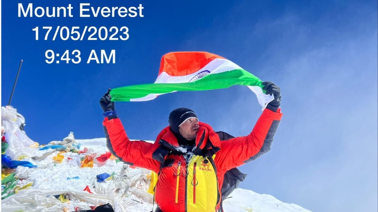Kuldeep Deshwal of Bahadurgarh hoisted the tricolor on Mount Everest