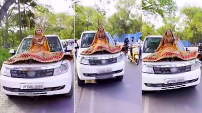 bride had to make a reel sitting on the bonnet of the safari an challan of five thousand was cut