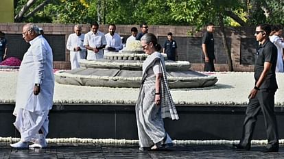 Rajiv Gandhi: Gandhi family arrives to pay tribute on former PM's 32nd death anniversary