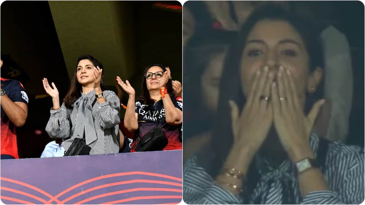 Anushka Sharma gives flying kiss to Virat Kohli after his seventh IPL Century