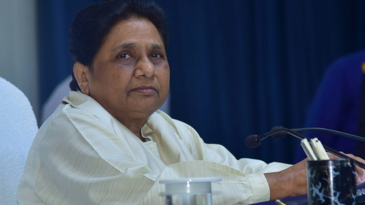 Mayawati meeting with party activists in Lucknow.