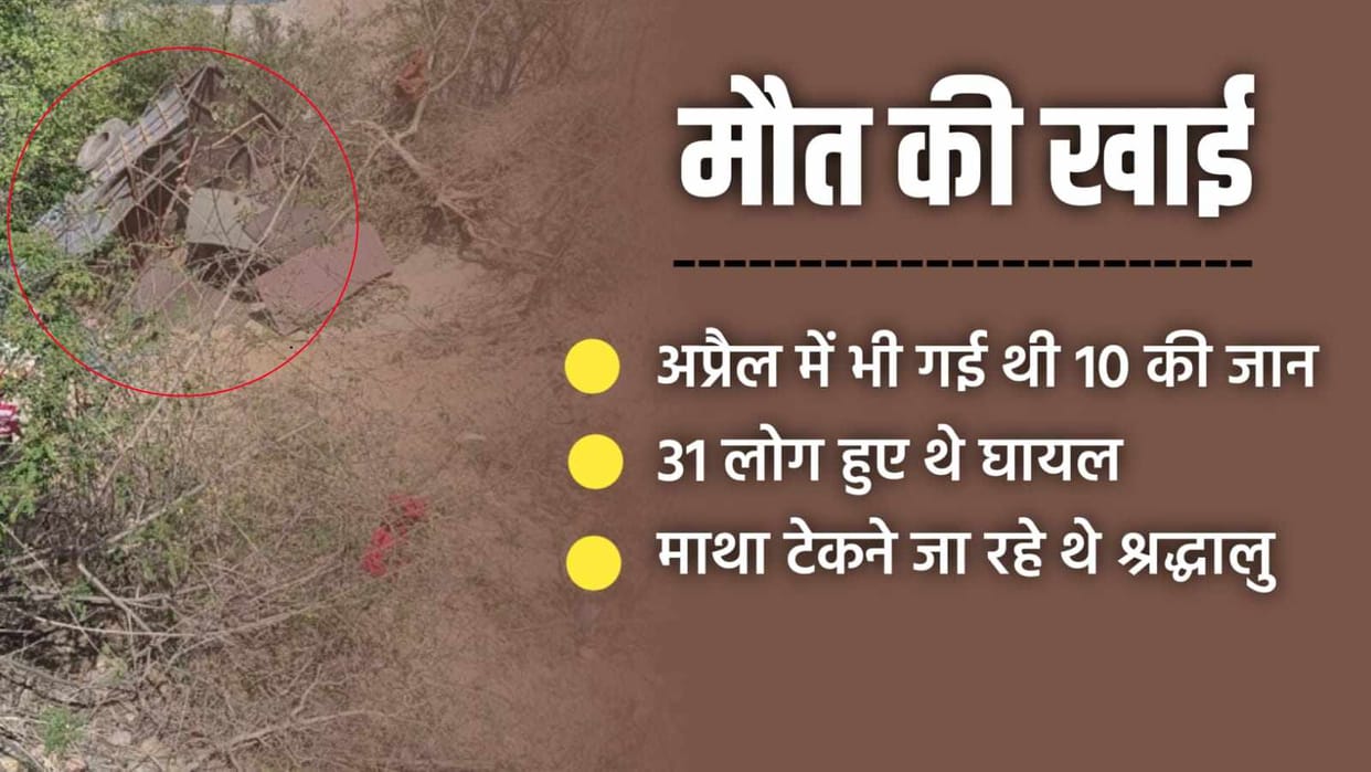 Tractor trolley fell into 100 feet deep ditch three killed and 34 injured