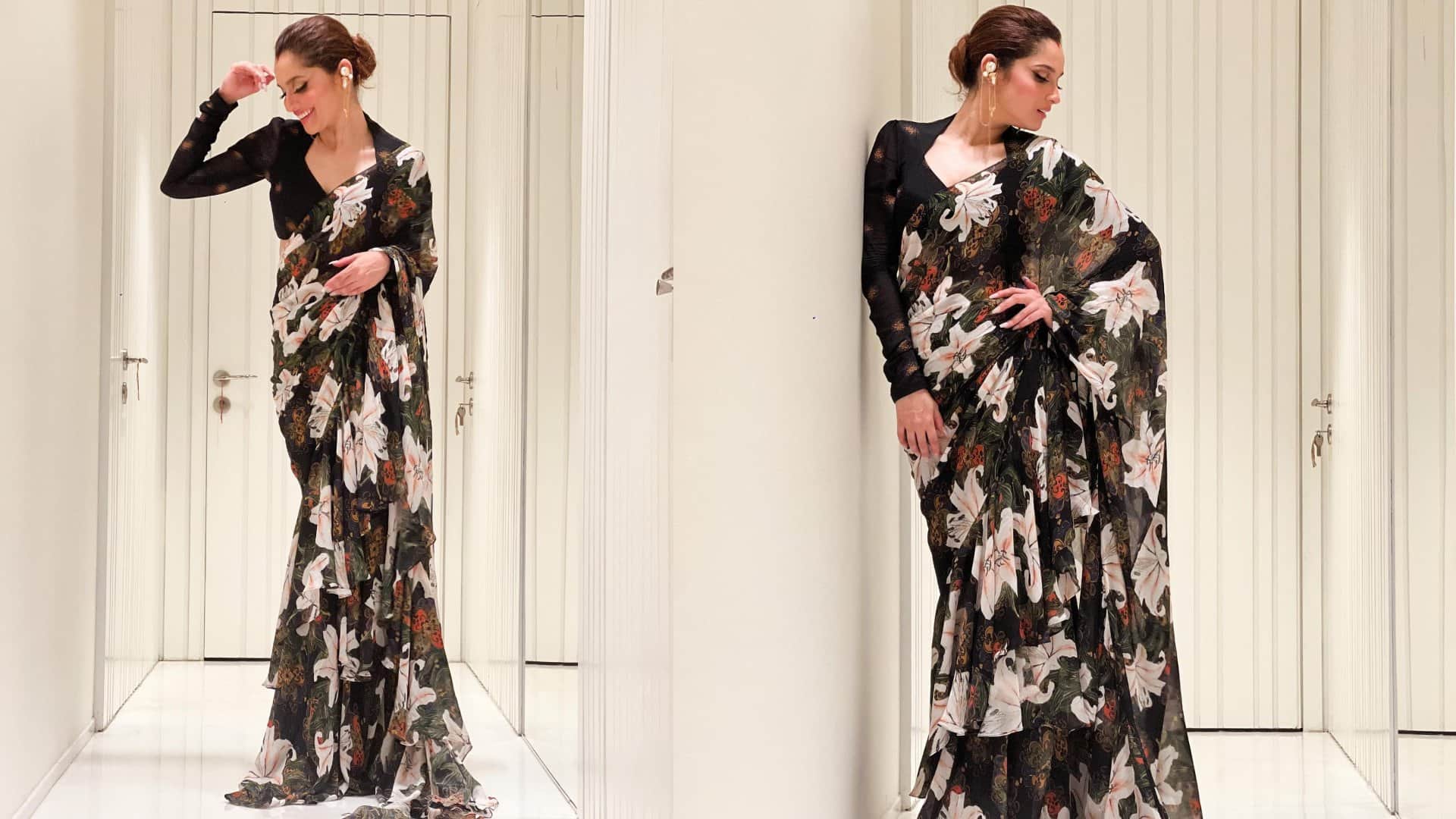 Fashion best saree look of Ankita Lokhande see her photos