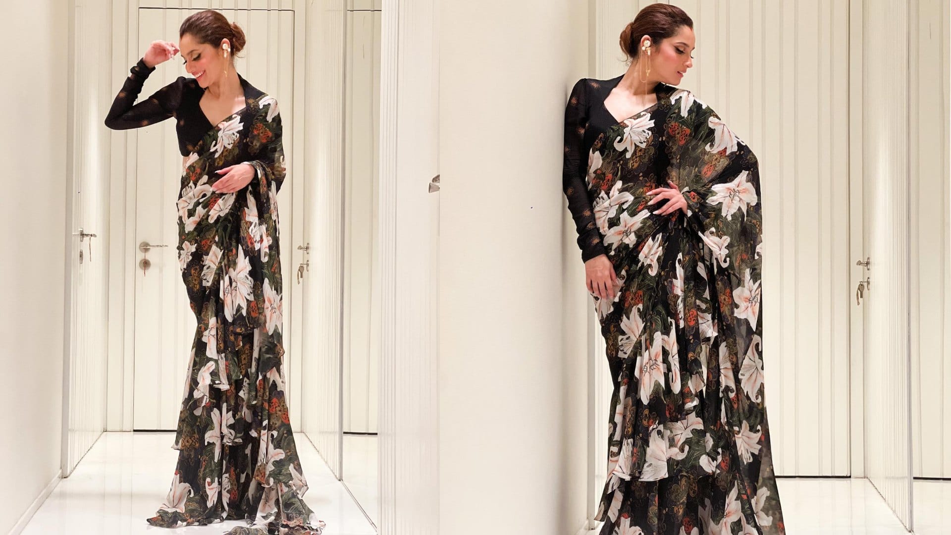 Fashion best saree look of Ankita Lokhande see her photos