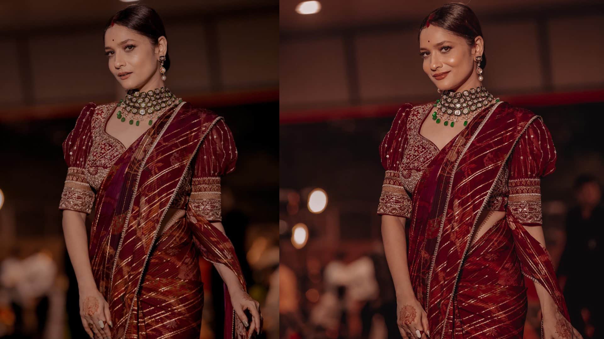 Fashion best saree look of Ankita Lokhande see her photos