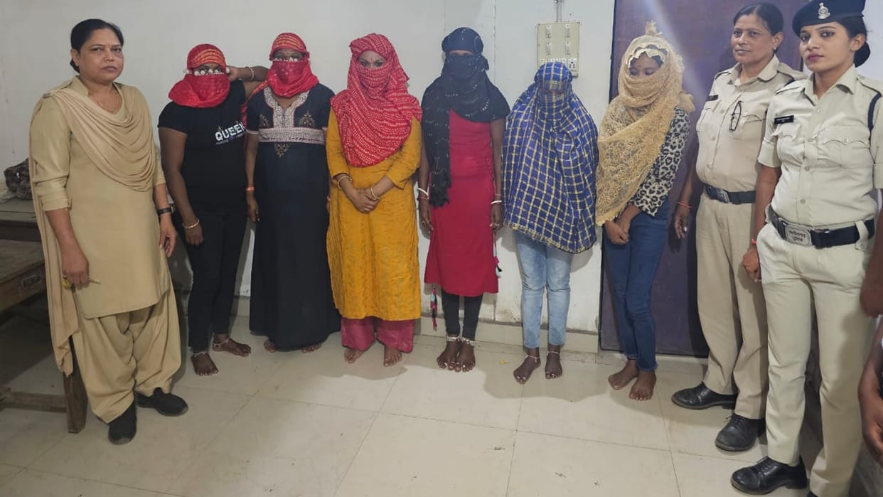 nine arrested involved in prostitution on a minor girl complaint in janjgir champa