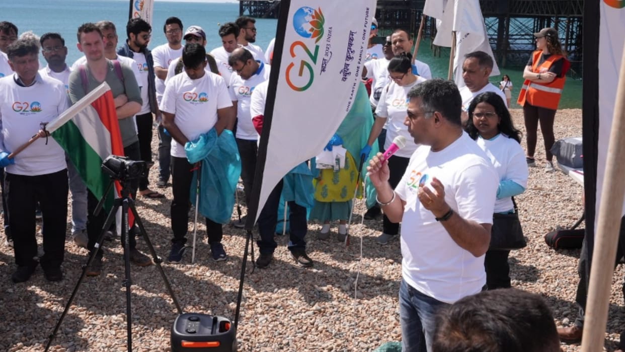 mega clean up drive organised at Brighton Beach by the High Commission of India London