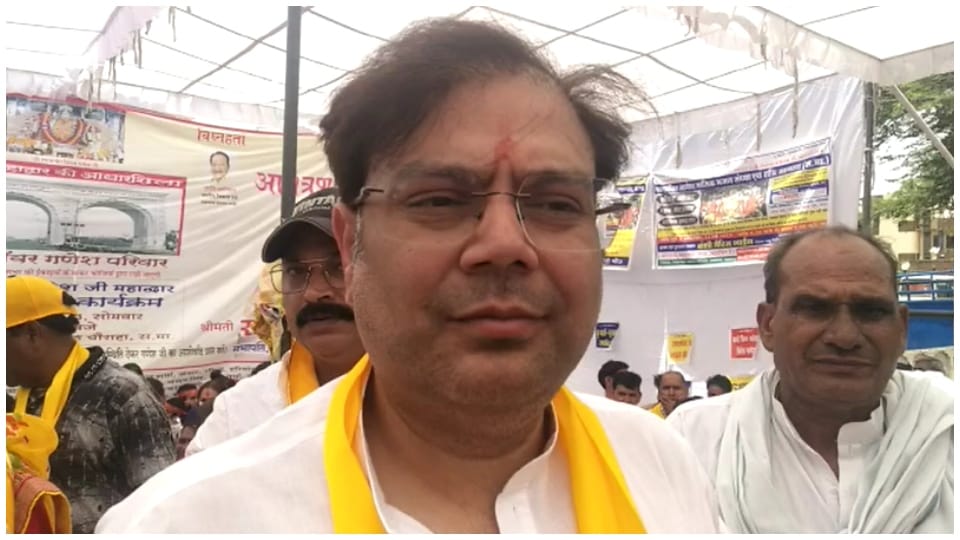 MLA Danish Abrar laid foundation stone of Trinetra Ganesh Mahadwar in Sawaimadhopur will be ready in 4 month