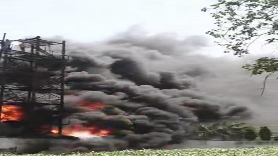 Fierce fire broke out in Peppermint factory three laborers scorched