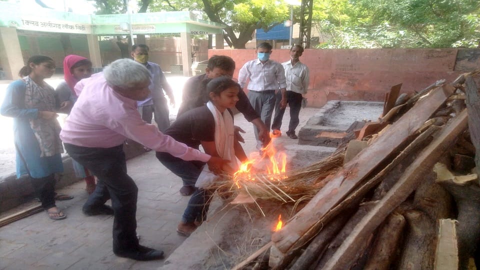Younger daughter burnt her father