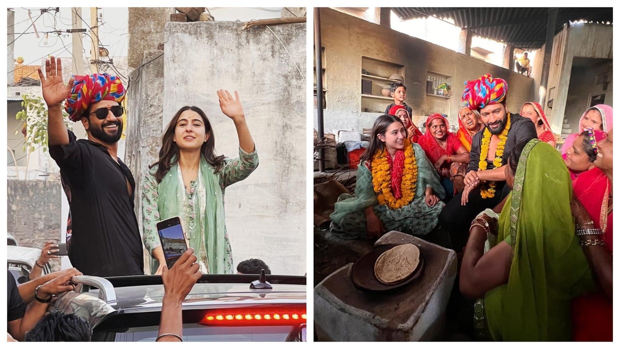 Zara Hatke Zara Bachke: sara ali khan vicky kaushal at rajasthan for movie promotion Photos viral