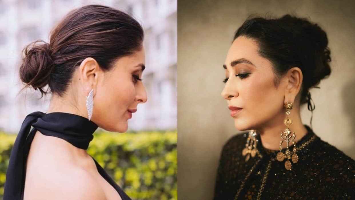 Hairstyle For Summer simple bun hairstyle of Kareena kapoor and karishma kapoor