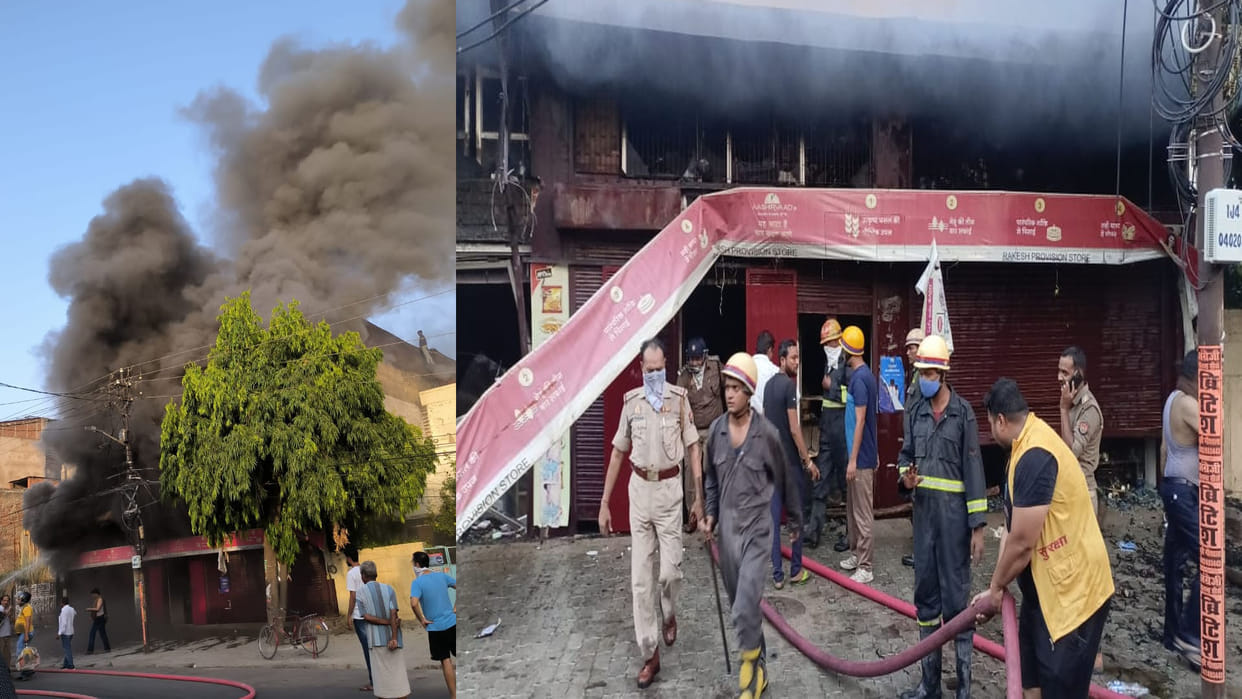 Kanpur: Fire broke out due to short circuit in godown