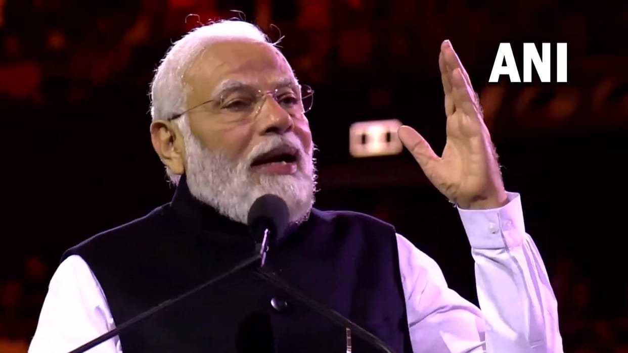pm modi speech in sydney event in qudos bank arena anthony albanese praise said he is boss