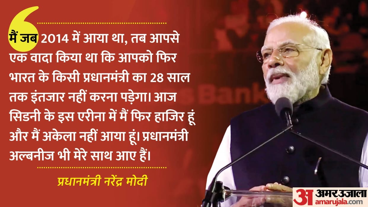 Prime Minister Narendra Modi's address today at Australia Arena top 10 speech points in hindi