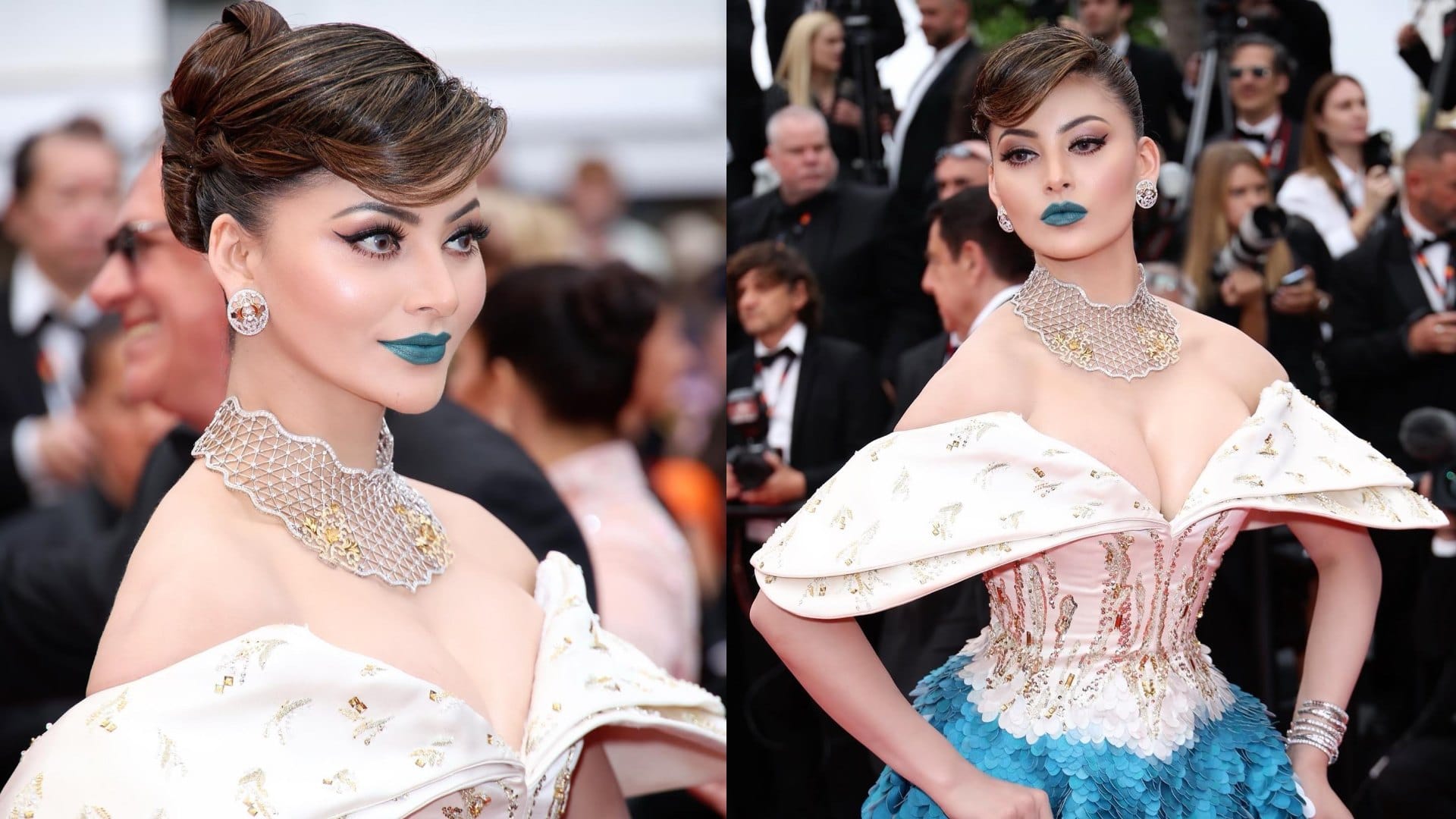 Fashion urvashi rautela to Aishwarya Rai put Unique black and blue Lipstick