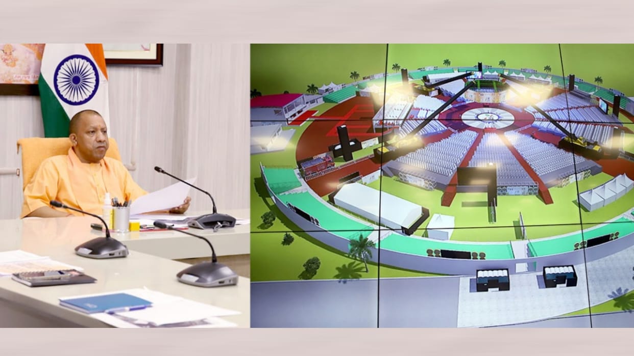 CM Yogi Adityanath meeting on prepration for Khelo India University games.