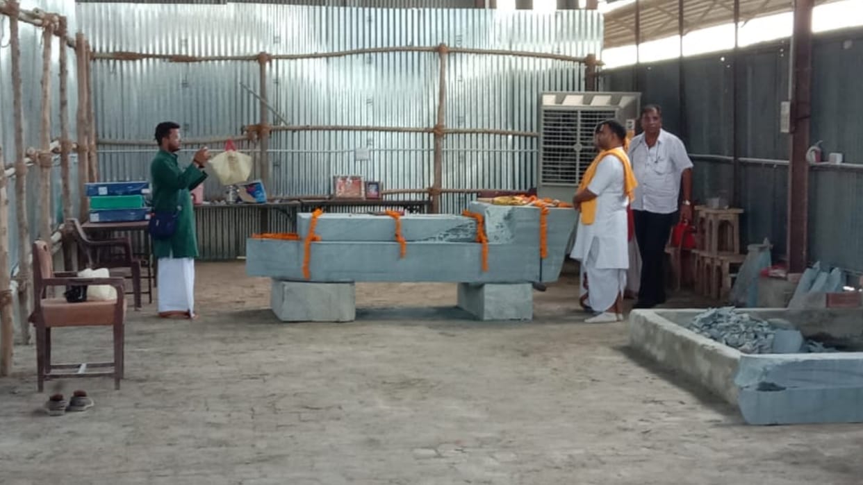 Construction of ramlala statue starts in Ayodhya.