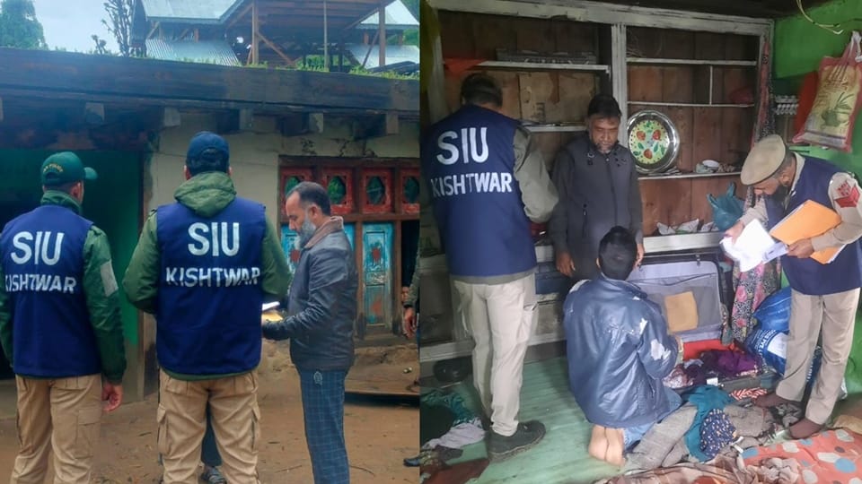 jammu kashmir: Kishtwar SIU Raids at Multiple Locations at Kishtwar in jammu division