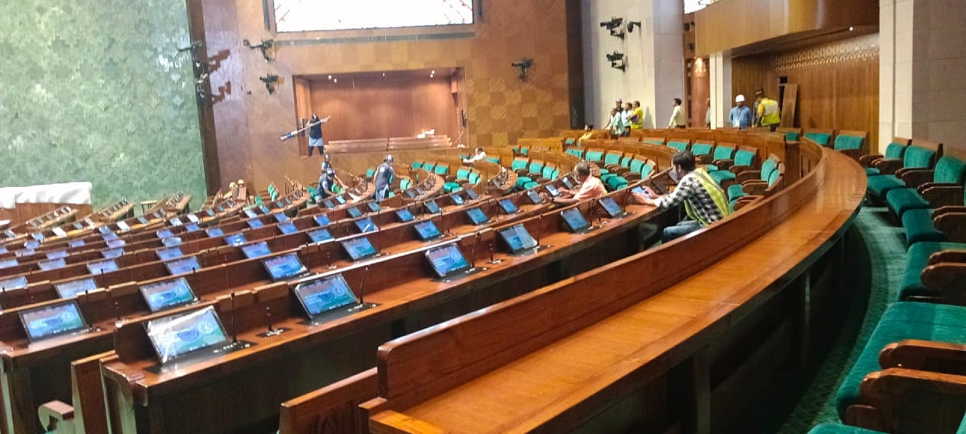 Exclusive: Here are the pictures from inside the new Parliament Building, preparations are going on
