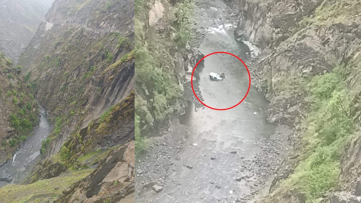 accident on chamba bharmour road car fall in river driver missing