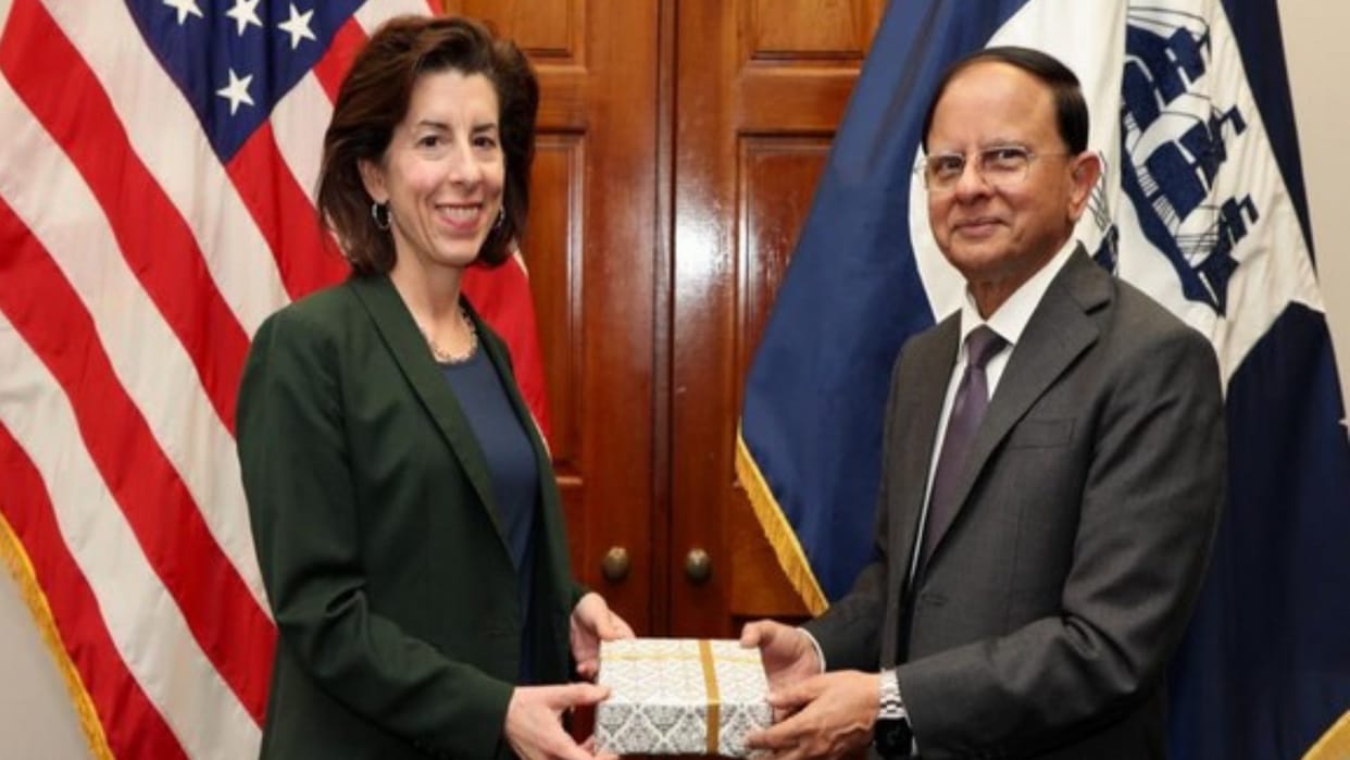 PM Modi Principal Secretary PK Mishra US Commerce Secretary Raimondo discuss strengthening economic ties