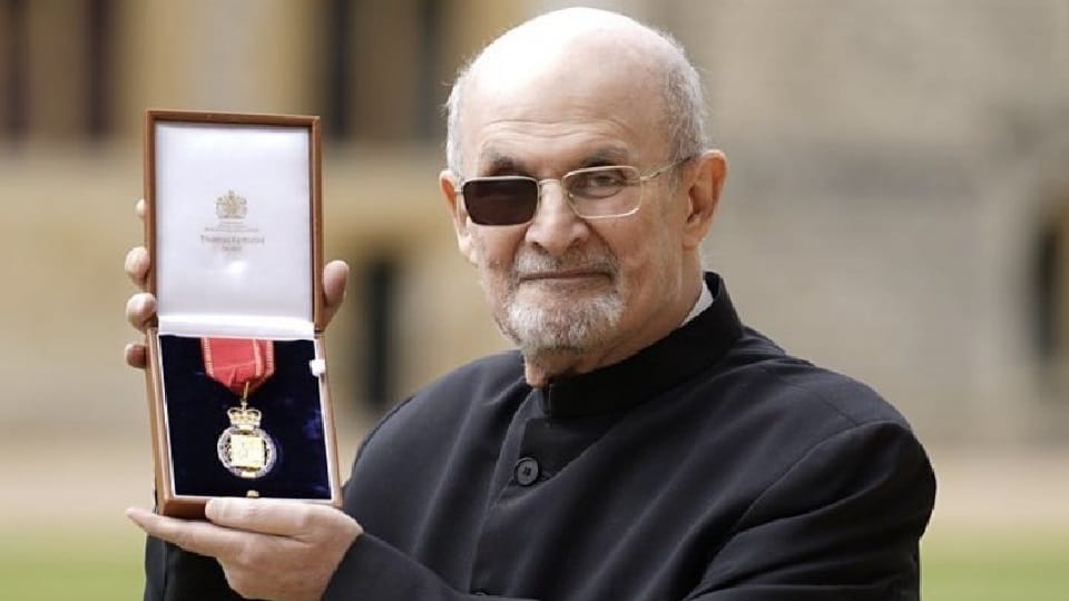 Salman Rushdie honored with royal honors at Windsor Castle in Britain
