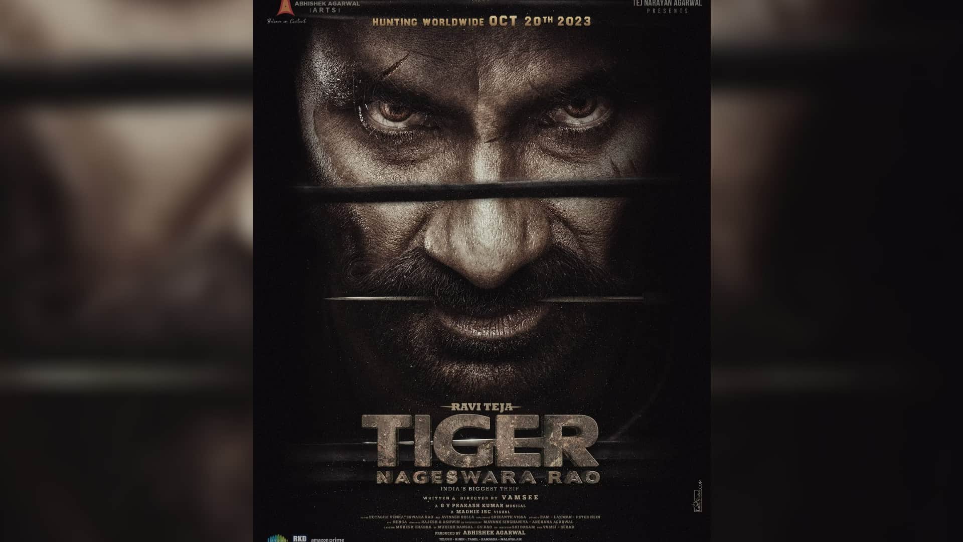 Kriti Sanon launches sister Nupur and ravi teja pan India film Tiger Nageswara Rao poster actress feels Proud