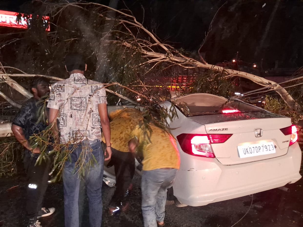 Uttarakhand Weather High Court advocate killed in storm accident captured in CCTV watch Photos