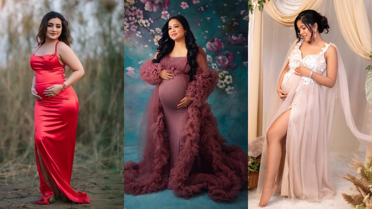 Fashion best comfortable Maternity Photoshoot Outfit Ideas Ishita Dutta Bharti singh photos