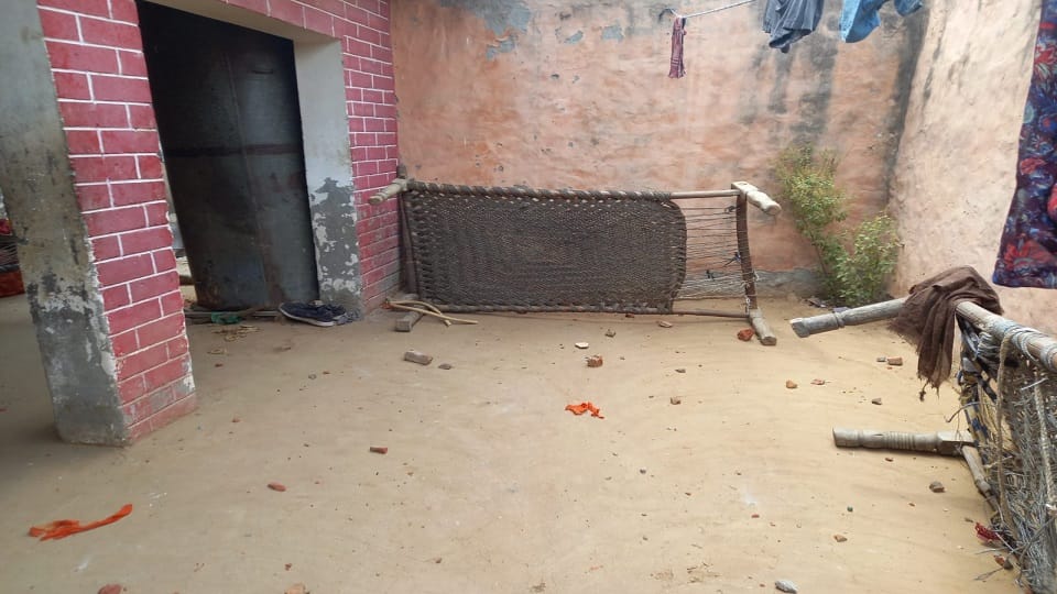 Stone pelting in protest against the umpire's decision